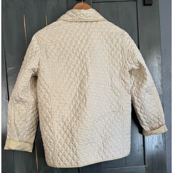 VTG BILL BLASS Quilted Cream/ Check pattern Women's Jacket with Pockets sz M - Picture 8 of 8